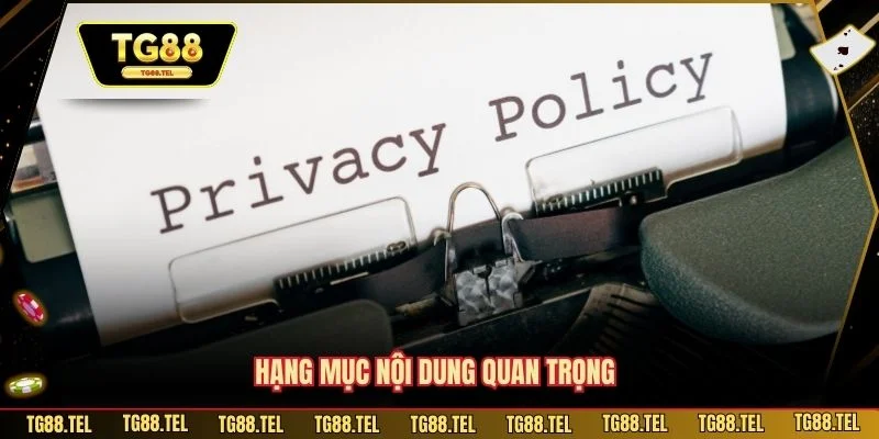 Hạng mục nội dung quan trọng